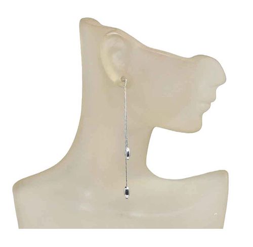 Silver Bead Bar Sterling Silver Post Earrings Silver Bead Bar Sterling Silver Post Earrings