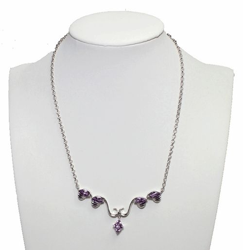 Elegant Amethyst Heart Necklace