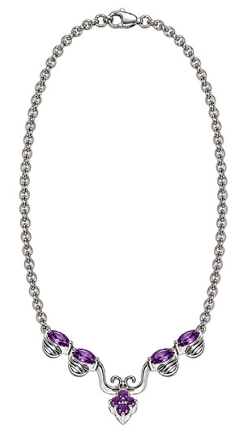 Elegant Amethyst Heart Necklace Elegant Amethyst Heart Necklace