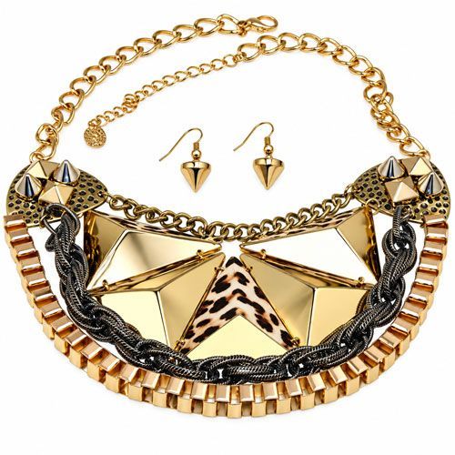 Bold 3D Geometric Statement Jewelry Set