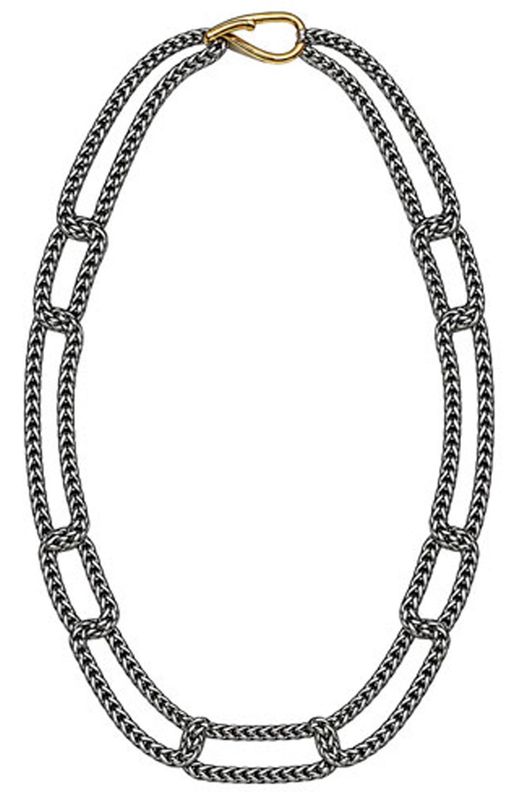 Designer Mixed Metal Link Necklace Designer Mixed Metal Link Necklace