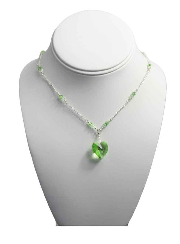 Green Ombré Swarovski Heart Necklace