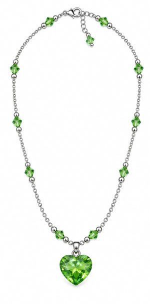 Green Ombré Swarovski Heart Necklace