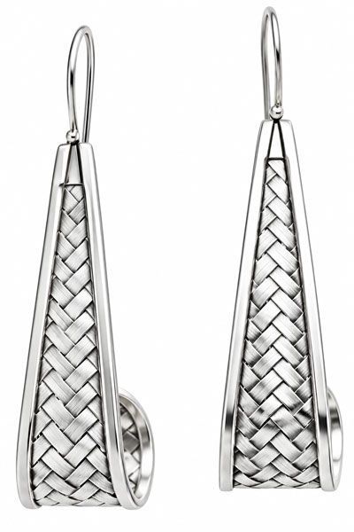 Textured Drop Sterling Silver Earrings Textured Drop Sterling Silver Earrings
