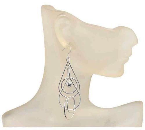 Orbiting Sphere Sterling Silver Drop Earrings Orbiting Sphere Sterling Silver Drop Earrings