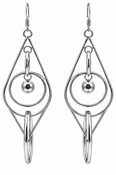 Orbiting Sphere Sterling Silver Drop Earrings Orbiting Sphere Sterling Silver Drop Earrings