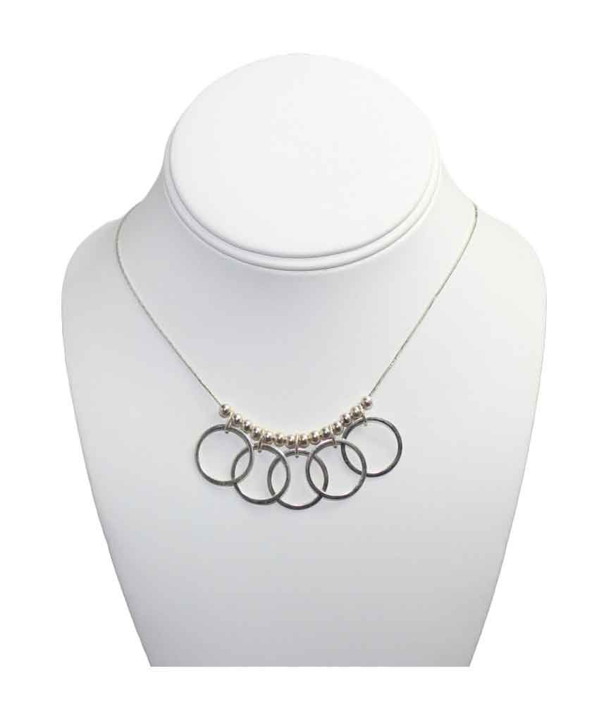 Graduated Ring Cascade Pendant Necklace Graduated Ring Cascade Pendant Necklace