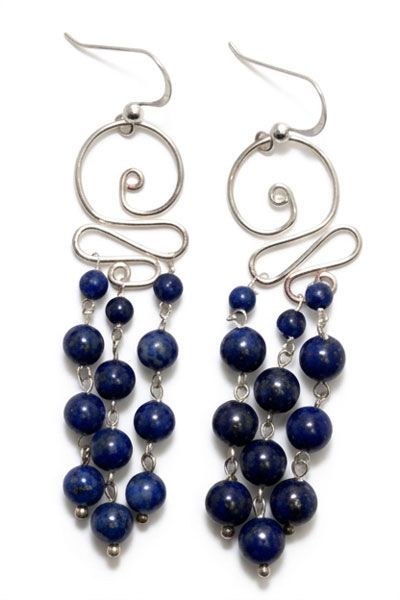 Lapis Current Sterling Silver Wave Earrings Lapis Current Sterling Silver Wave Earrings