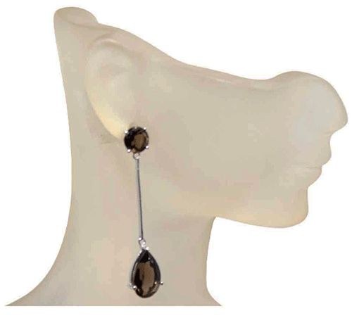 Genuine Smoky Quartz Drop Earrings Genuine Smoky Quartz Drop Earrings