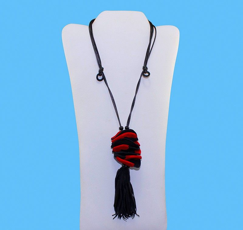 Black Red Leather Necklace Black Red Leather Necklace