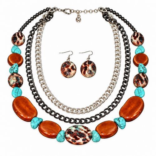 Rustic Mixed Bead & Chain Jewelry Set Rustic Mixed Bead & Chain Jewelry Set