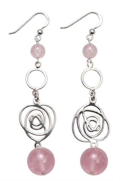 Rose Quartz Dawn Sterling Silver Earrings Rose Quartz Dawn Sterling Silver Earrings