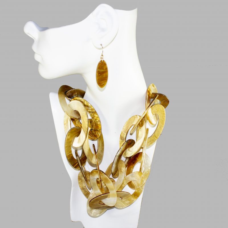 Chic Lucite Fashion Jewelry Set (Gold) Chic Lucite Fashion Jewelry Set (Gold)