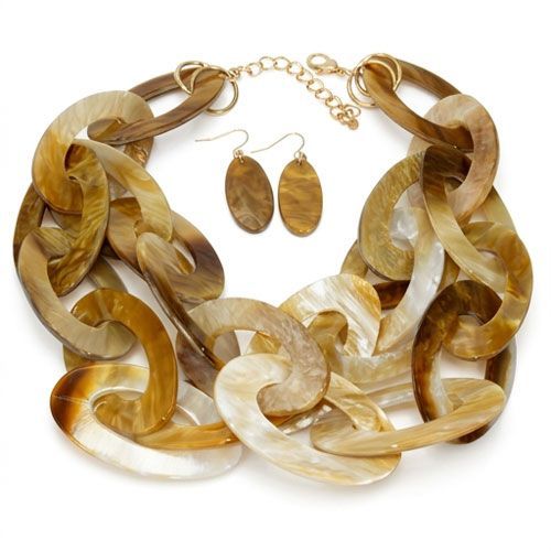 Chic Lucite Fashion Jewelry Set (Gold) Chic Lucite Fashion Jewelry Set (Gold)