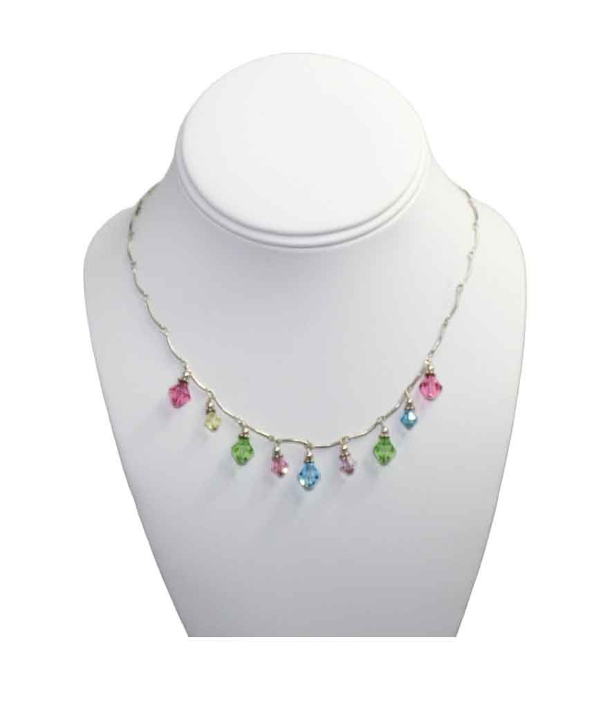 Rainbow Swarovski Crystal Sterling Silver Necklace Rainbow Swarovski Crystal Sterling Silver Necklace