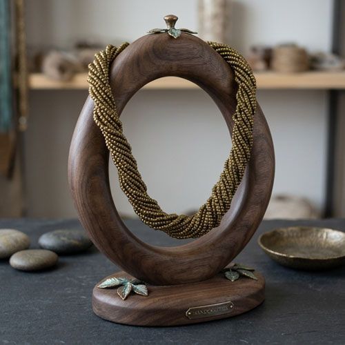 Strands of Bronze Beads Necklace Strands of Bronze Beads Necklace