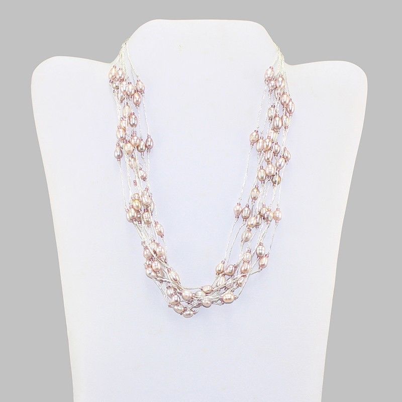Champagne Pearl Floating Necklace