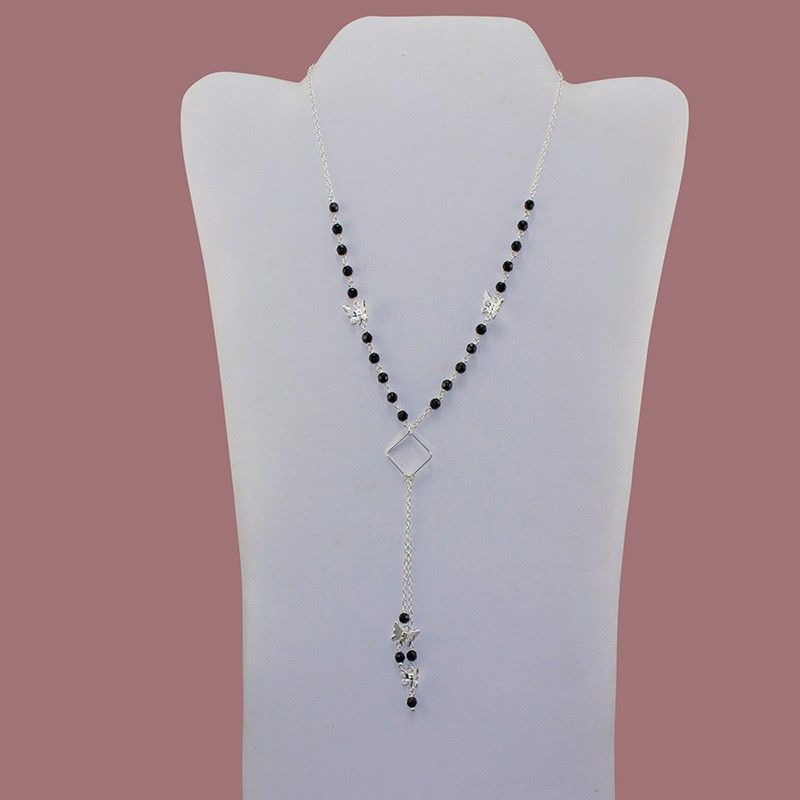 Onyx Waterfall Pendant Bead Necklace Onyx Waterfall Pendant Bead Necklace