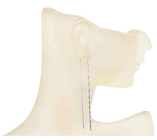 Five-Inch Gleam Sterling Silver Threader Earrings Five-Inch Gleam Sterling Silver Threader Earrings