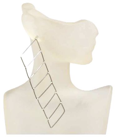 Oxidized Silver Ladder Post Earrings