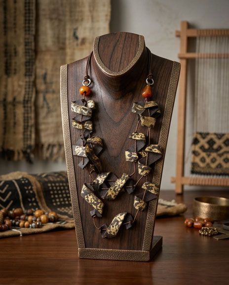 Bohemian Layered Leather Statement Necklace Bohemian Layered Leather Statement Necklace