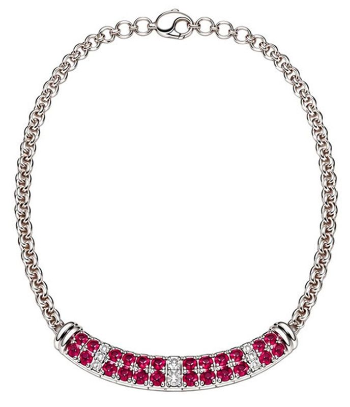 Genuine Ruby & Diamond Sterling Silver Necklace Genuine Ruby & Diamond Sterling Silver Necklace