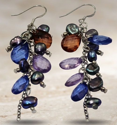 Elegant Glass Beads & Pearl Beaded Earrings Elegant Glass Beads & Pearl Beaded Earrings