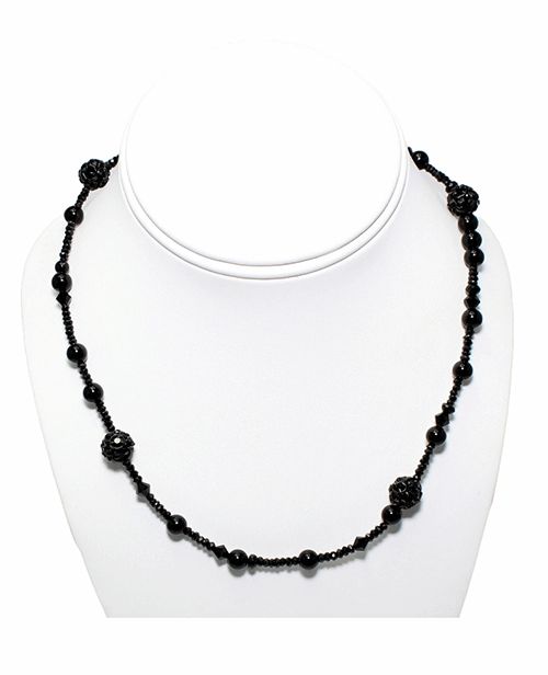 Black Swarovski Crystal Toggle Necklace Black Swarovski Crystal Toggle Necklace