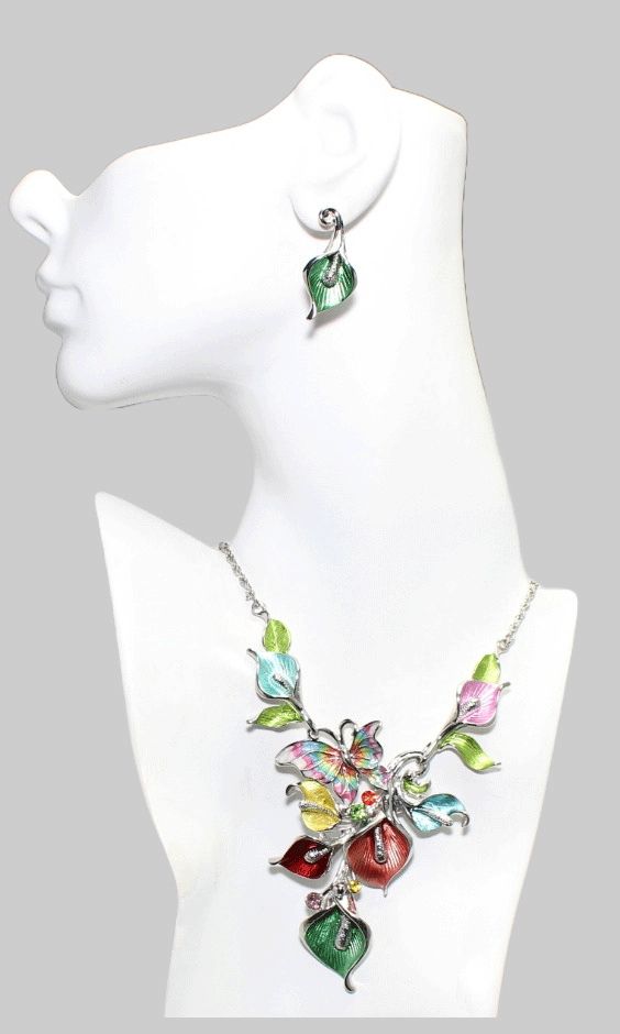 Colorful Calla Lily Jewelry Set Colorful Calla Lily Jewelry Set
