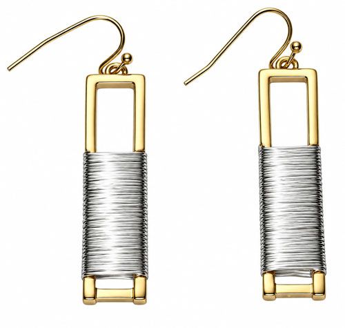Two-Tone Wire Wrapped Drop Earrings Two-Tone Wire Wrapped Drop Earrings