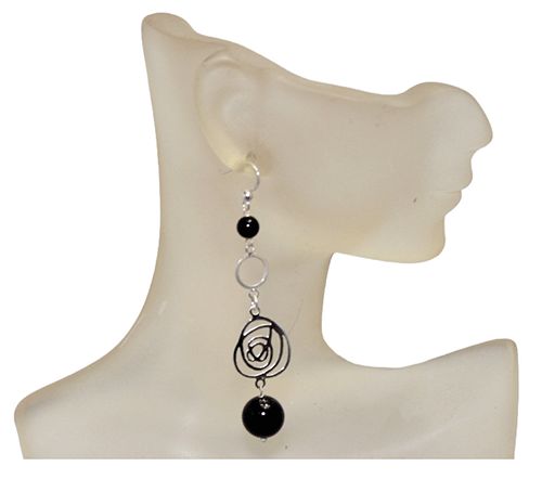 Black Onyx Axis Sterling Silver Earrings Black Onyx Axis Sterling Silver Earrings