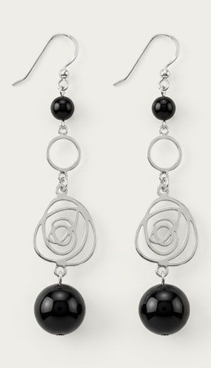 Black Onyx Axis Sterling Silver Earrings Black Onyx Axis Sterling Silver Earrings