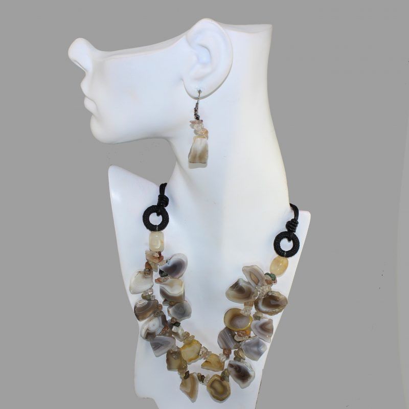 Chic Leather Faux Rock Fashion Jewelry Set