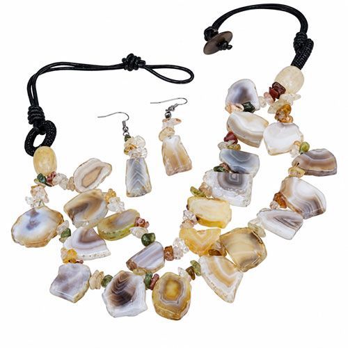 Chic Leather Faux Rock Fashion Jewelry Set Chic Leather Faux Rock Fashion Jewelry Set