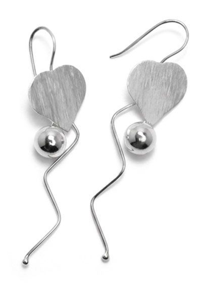 Pierced Heart Sterling Silver Drop Earrings