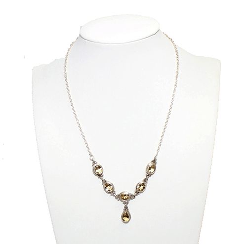 Classic Sterling Silver Topaz Necklace