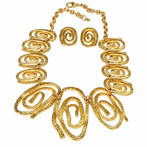 Brushed Gold Statement Jewelry Set Brushed Gold Statement Jewelry Set
