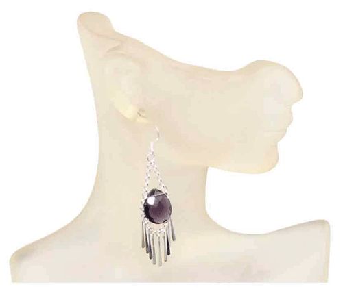 Wire-Wrapped Amethyst Sterling Silver Earrings Wire-Wrapped Amethyst Sterling Silver Earrings