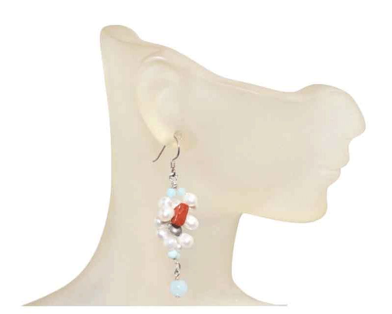 Cultured Pearl Cluster Drop Earrings