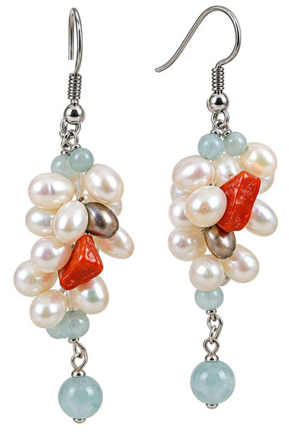 Cultured Pearl Cluster Drop Earrings Cultured Pearl Cluster Drop Earrings