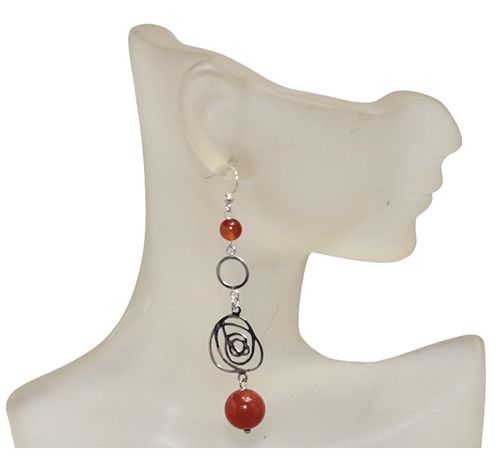 Carnelian Ember Sterling Silver Earrings