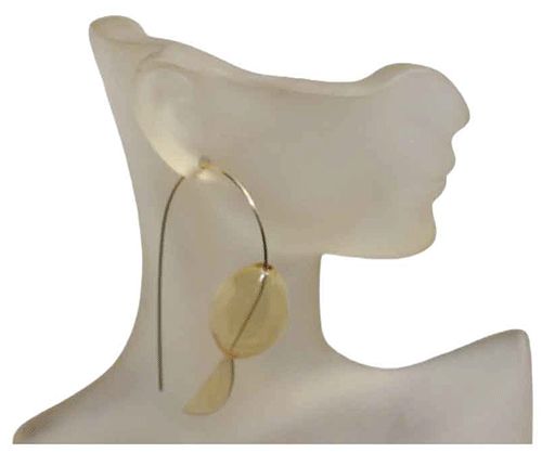 Amber Glass Gold Filled Threader Earrings