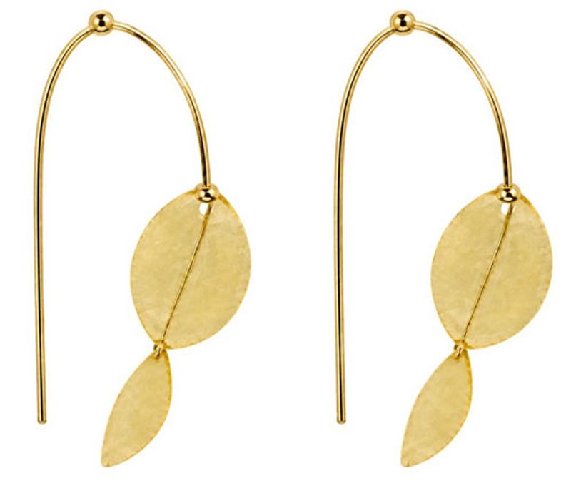 Amber Glass Gold Filled Threader Earrings