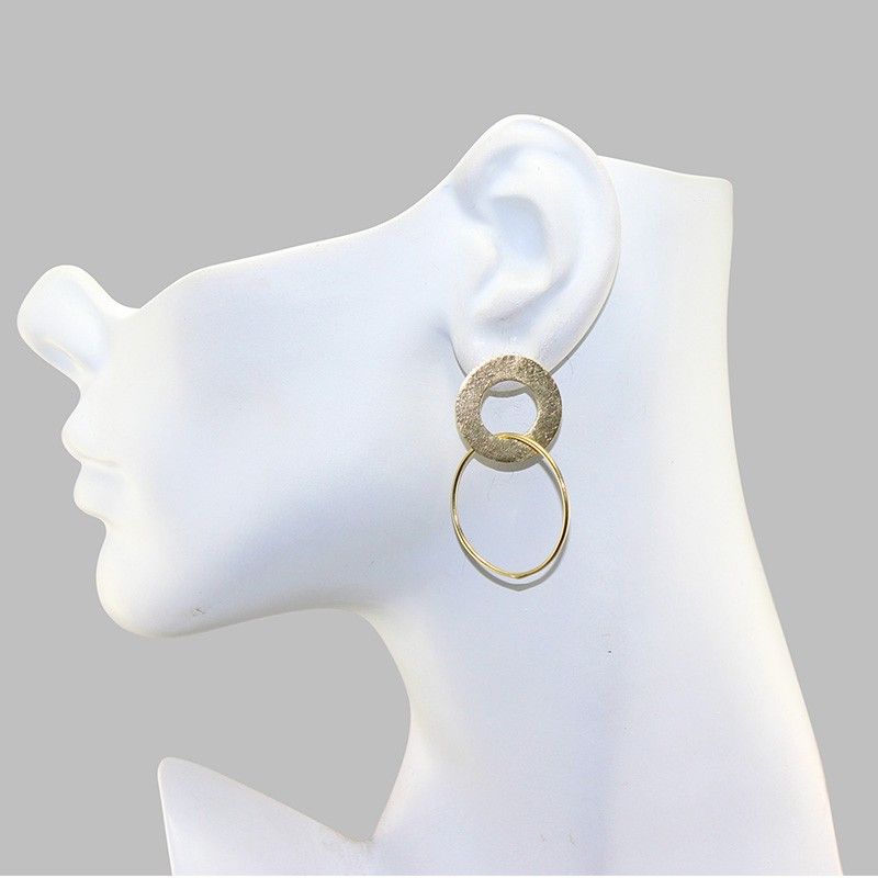 Two Circle Gold Tone Earrings Two Circle Gold Tone Earrings
