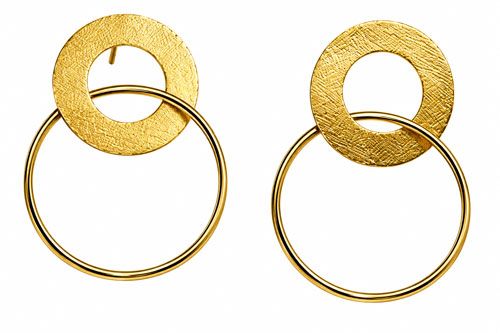 Two Circle Gold Tone Earrings Two Circle Gold Tone Earrings