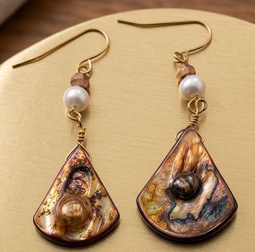 Elegant Encased Pearl Beaded Earrings Elegant Encased Pearl Beaded Earrings