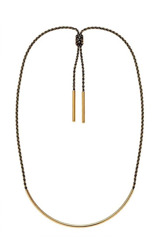 esigner Gold Bar Rope Necklace esigner Gold Bar Rope Necklace
