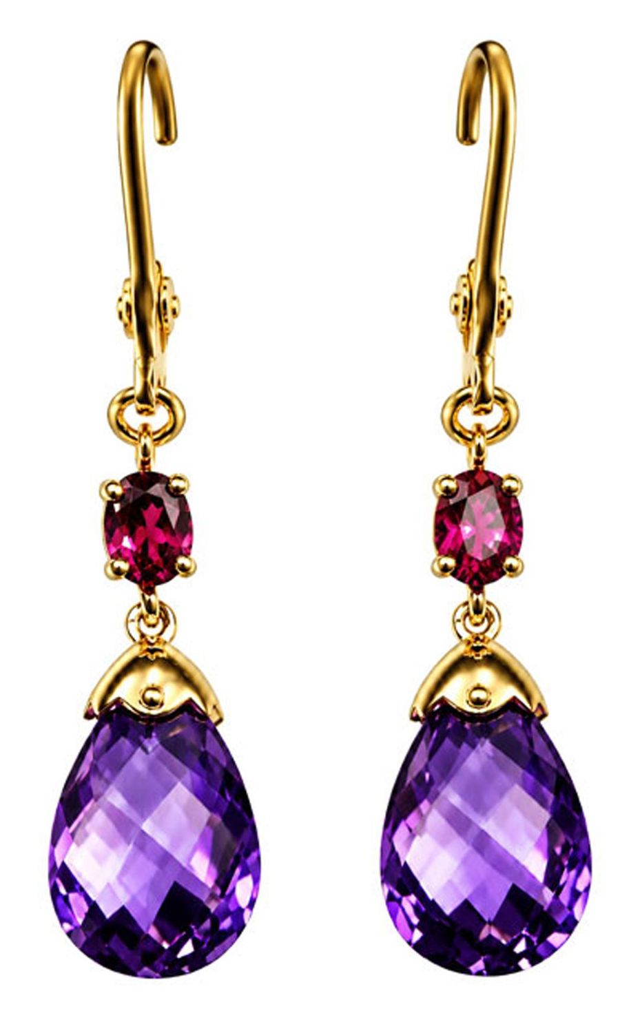 Brazilian Garnet & Amethyst Vermeil Earrings Brazilian Garnet & Amethyst Vermeil Earrings