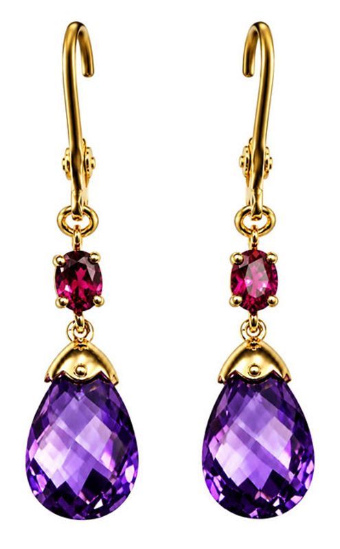 Brazilian Garnet & Amethyst Vermeil Earrings