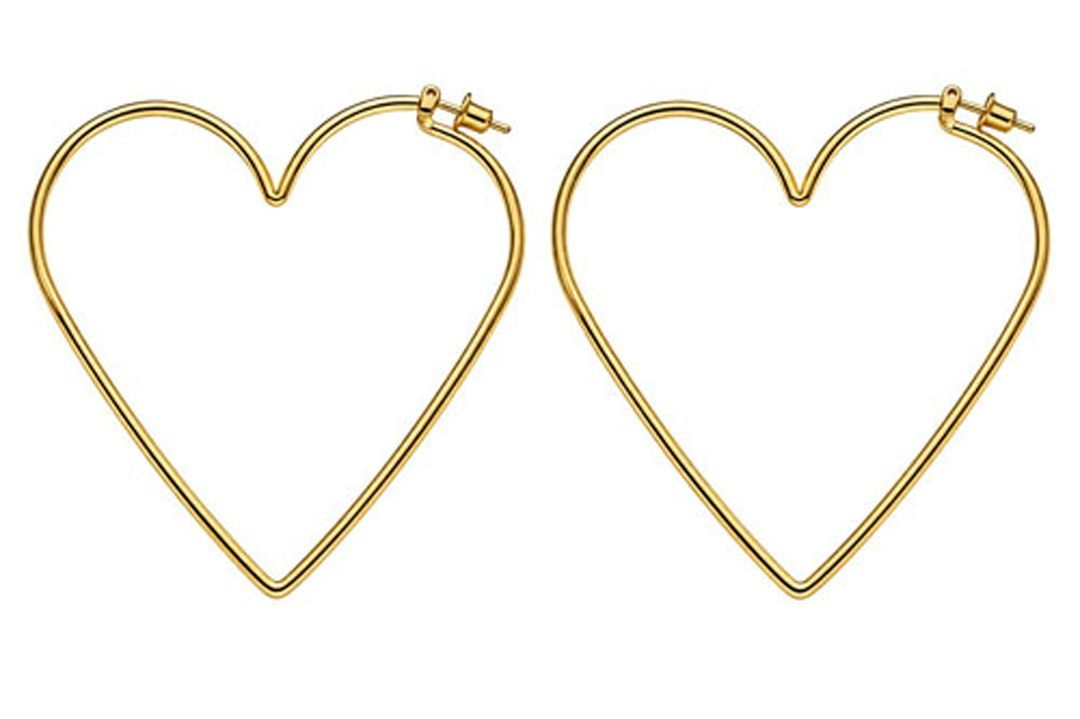 Large 14K Gold Filled Heart Hoop Earrings Large 14K Gold Filled Heart Hoop Earrings